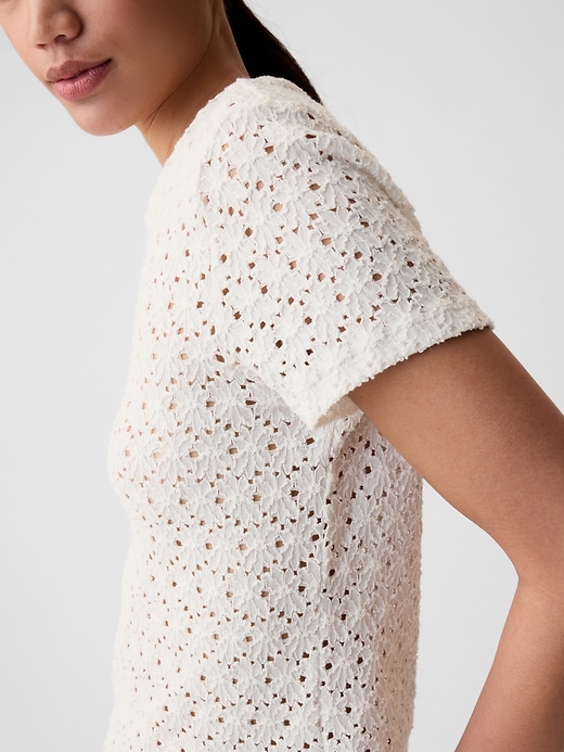 Image number 7 showing, Lace Cropped T-Shirt