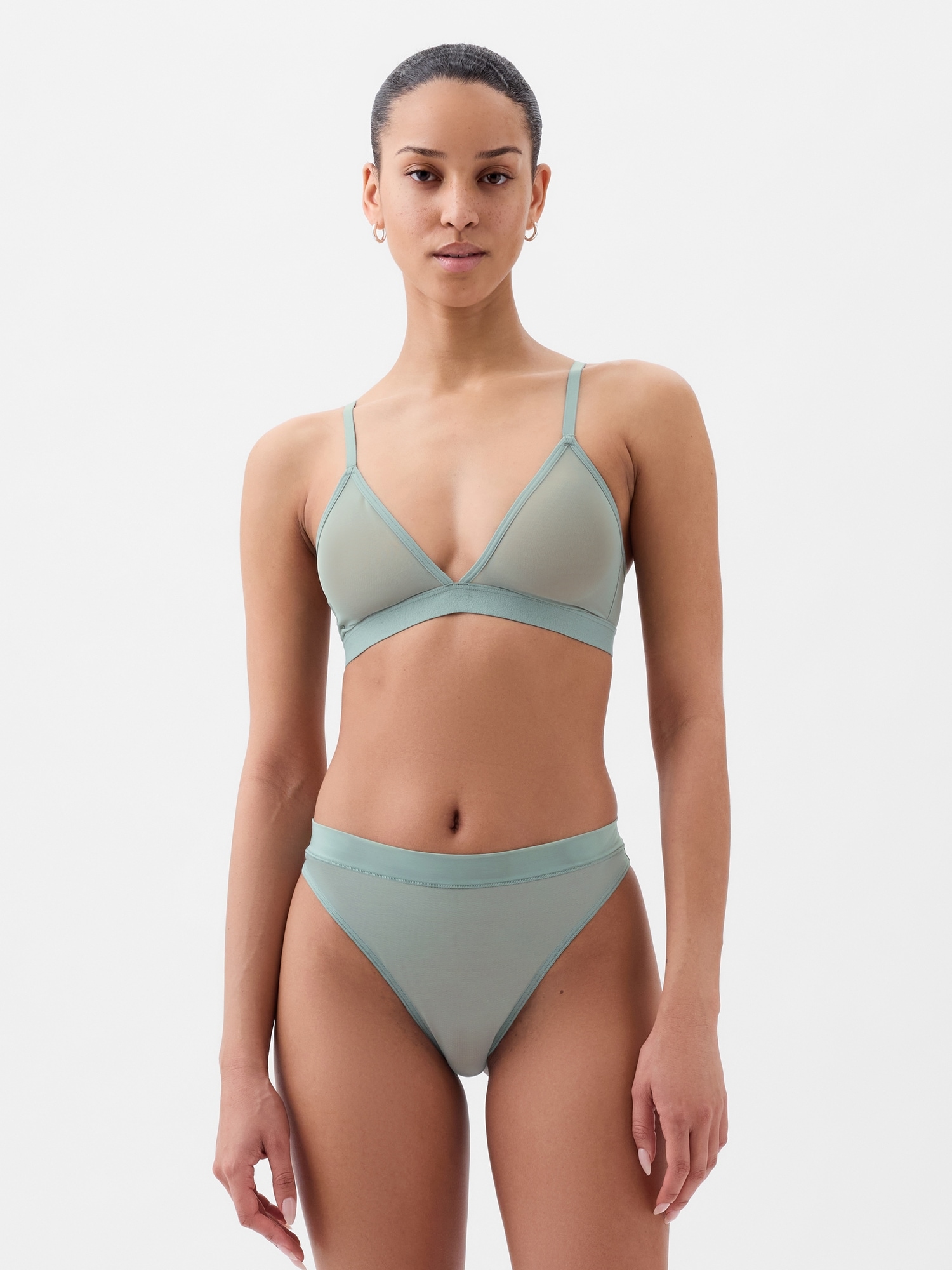 Buy Calvin Klein Underwear Women Sage Green Padded Racer Back Bralette 