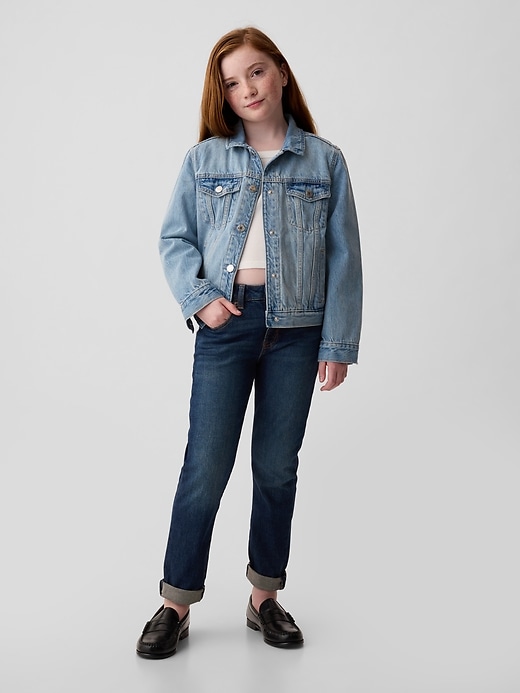 Image number 1 showing, Kids Mid Rise Girlfriend Jeans
