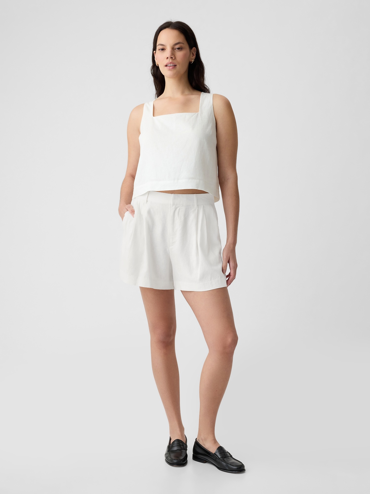 Short Femme été En Coton Et Lin – Taille Haute, Cordon De Serrage, Poches, Léger Et Respirant