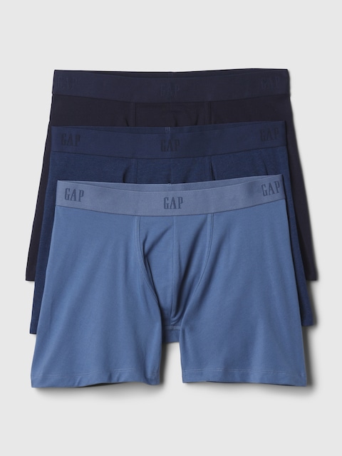 5" Organic Stretch Cotton Boxer Briefs (3-Pack)