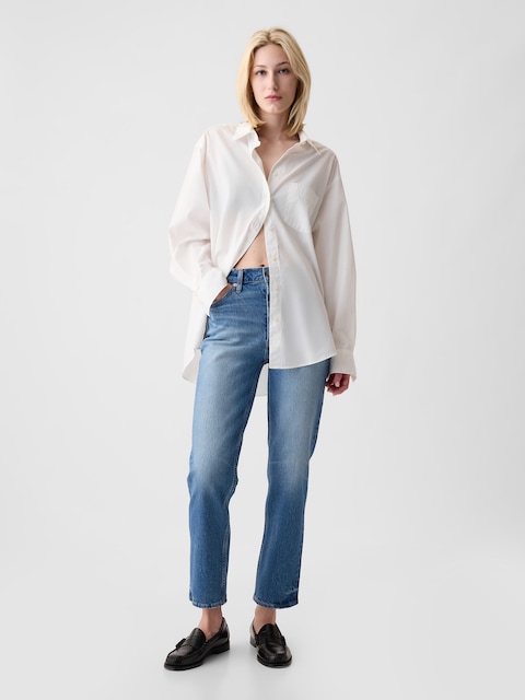 High Rise Cheeky Straight Jeans