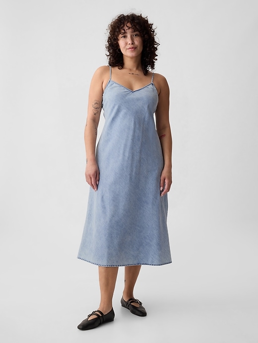 Image number 5 showing, Denim Midi Slip Dress