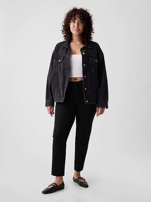 L'image numéro 5 présente Pantalon étroit bi-extensible à taille basse moyenne, longueur cheville