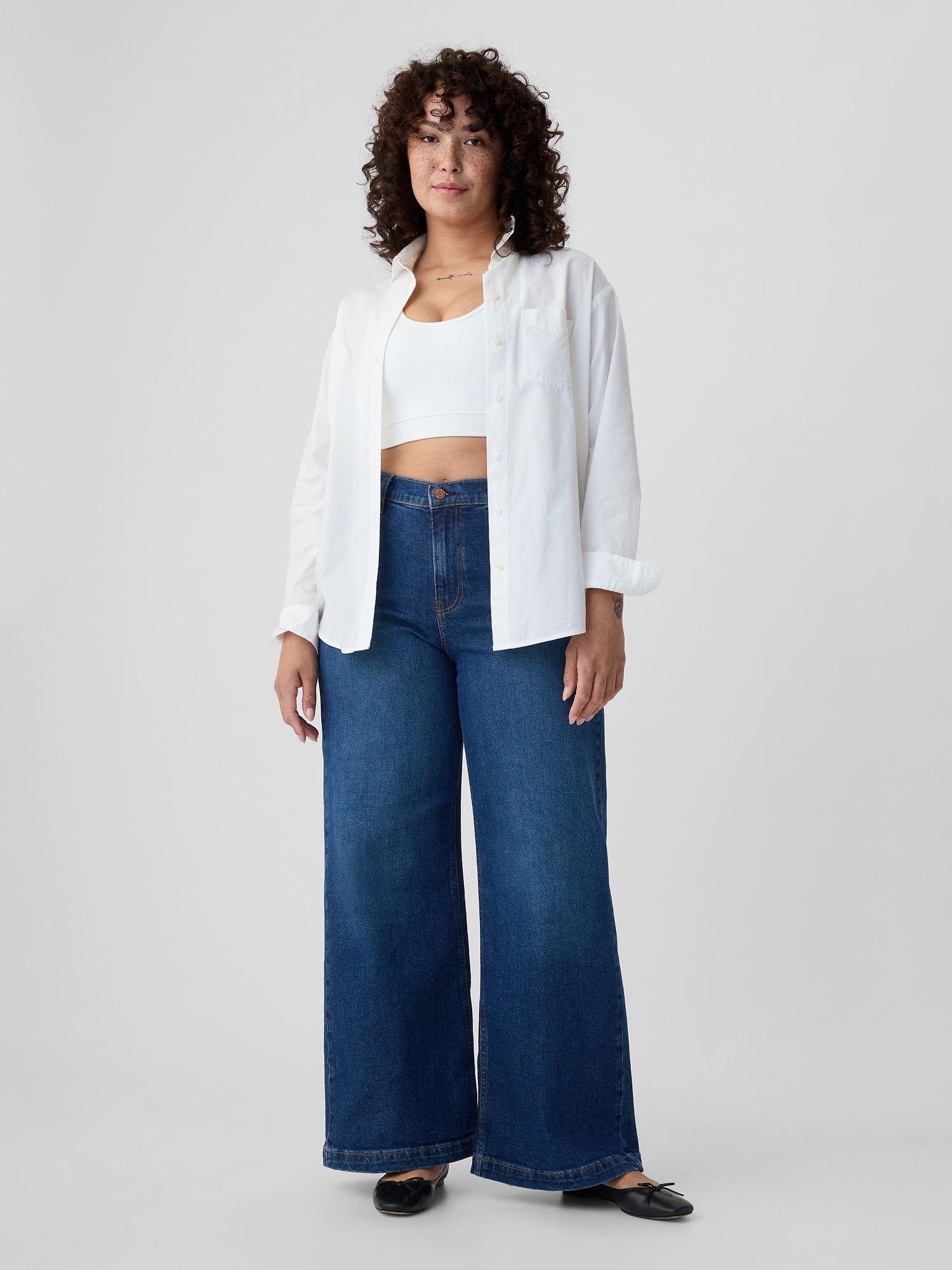 Petite Wide Leg Jeans for Women - Up to 66% off