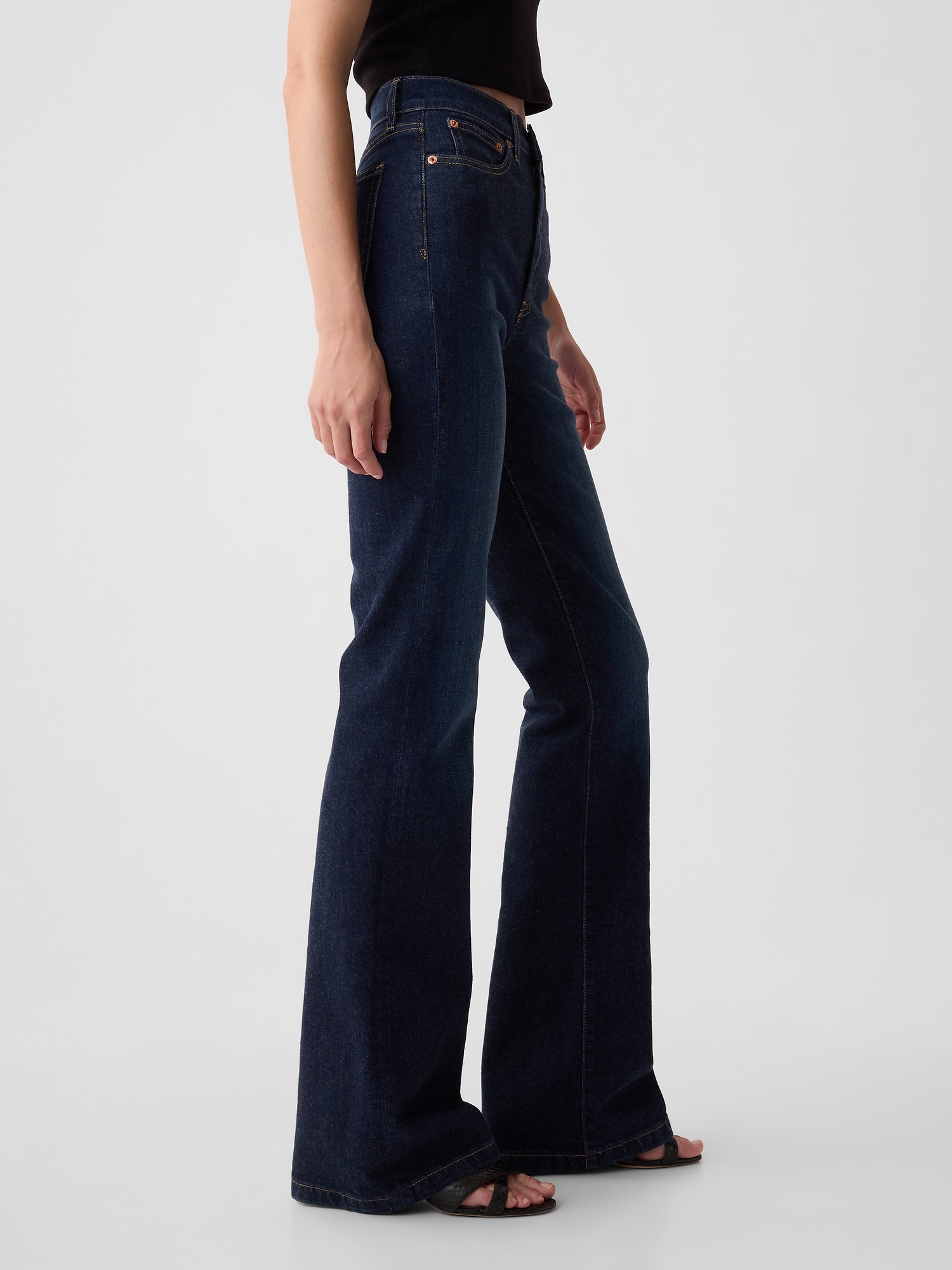 Women Vintage Bell Bottom Jeans Solid Color High Waisted Jeans Slim Fit Flared  Jeans 70s Flared Denim Pants 