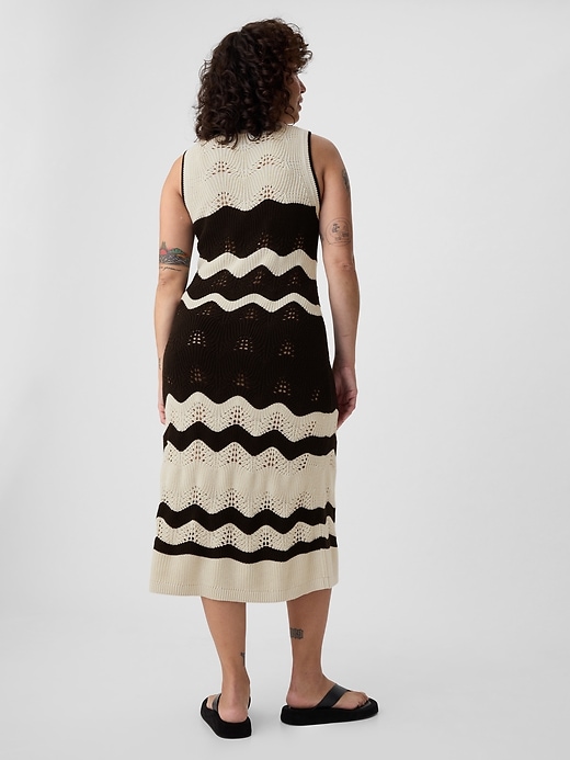 white christmas dresses Isla Stripe Crochet Midi Dress Xs / beige-Multi main image 1
