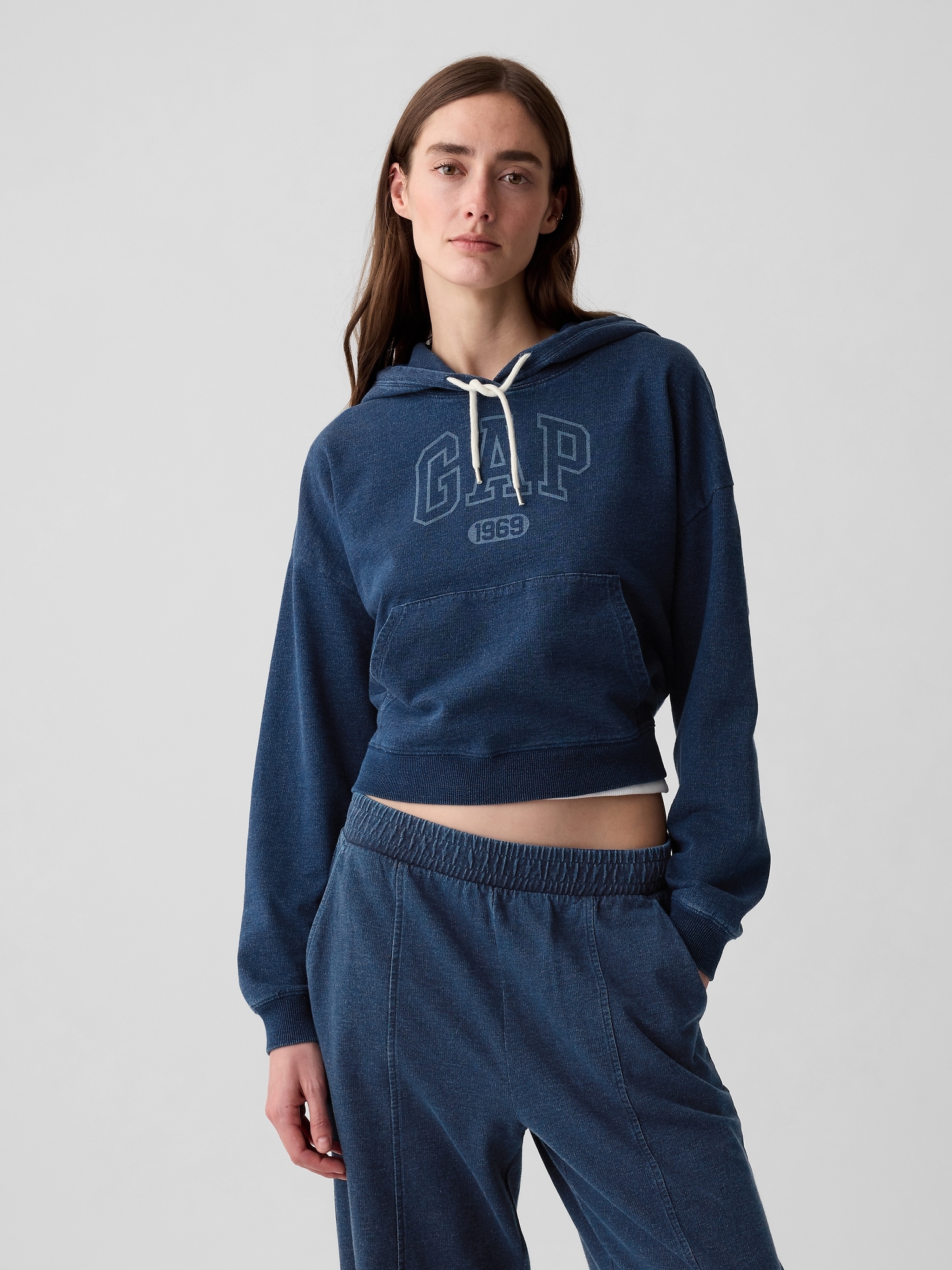 Arch Logo Cropped Hoodie