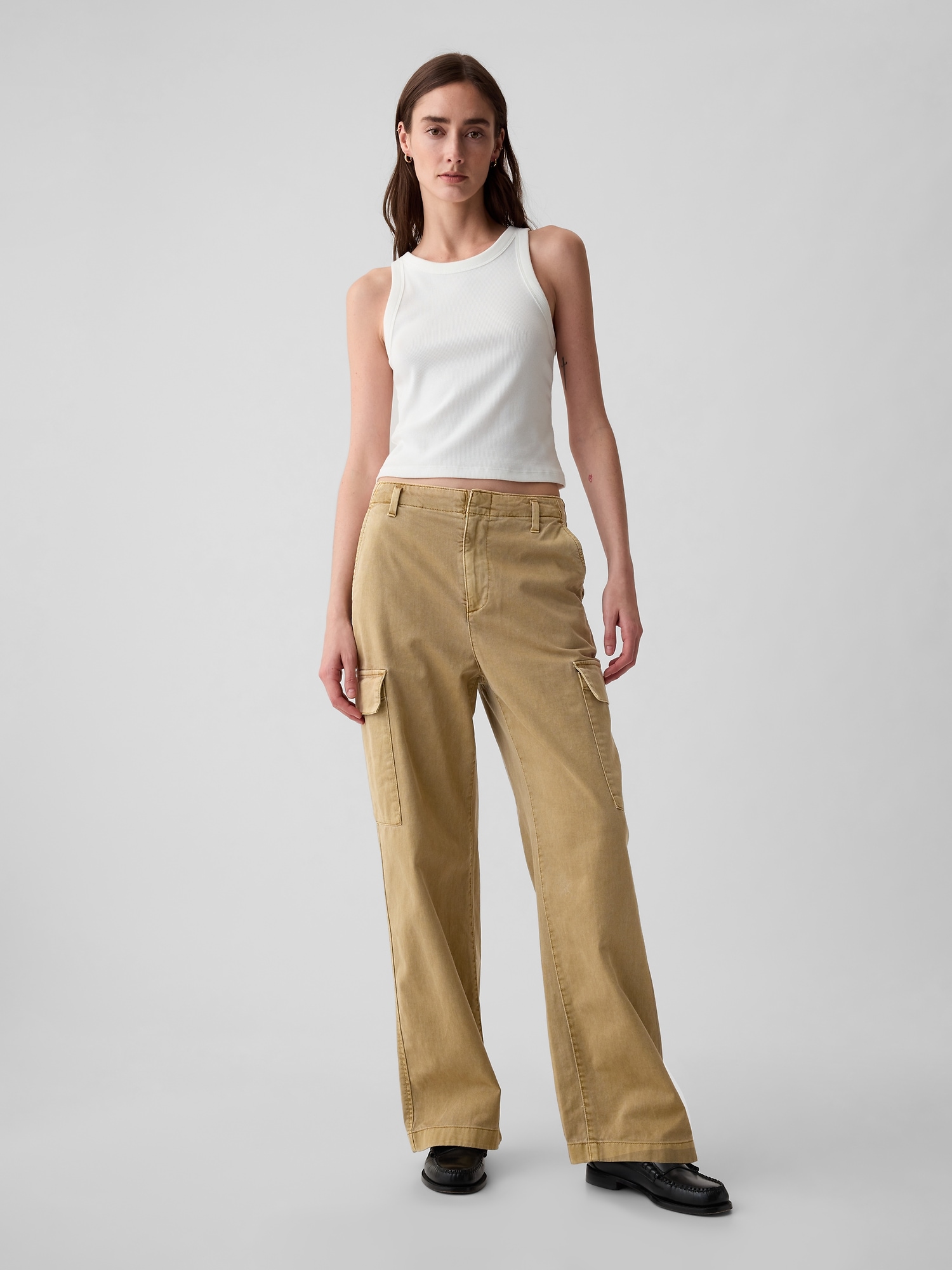 Deal of The Day Clearance Cargo Pants Women Straight Wide Leg