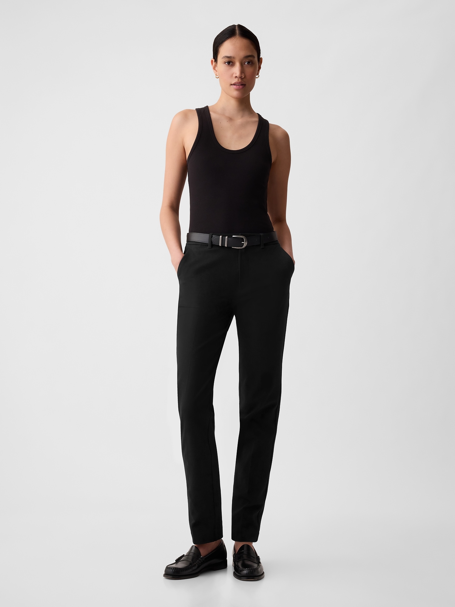 Mid Rise BiStretch Slim Pants