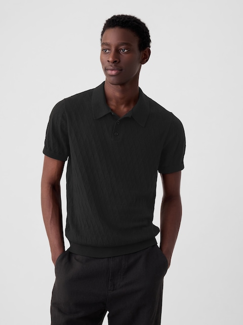 CHANDAIL POLO TEXTURÉ