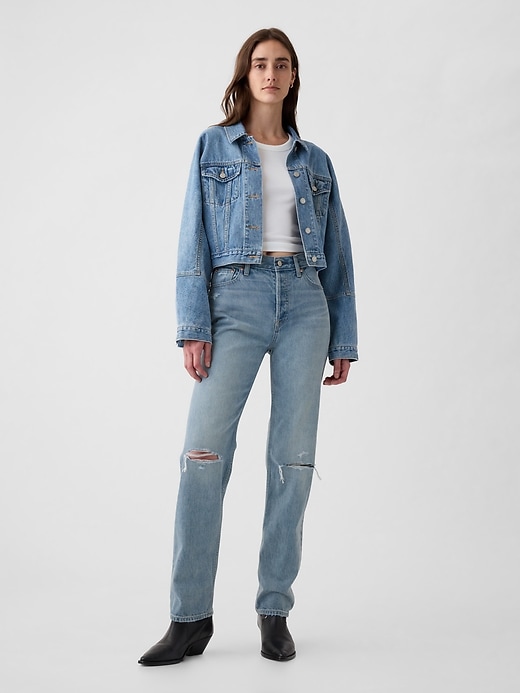 Image number 1 showing, High Rise Rigid '90s Slim Straight Jeans