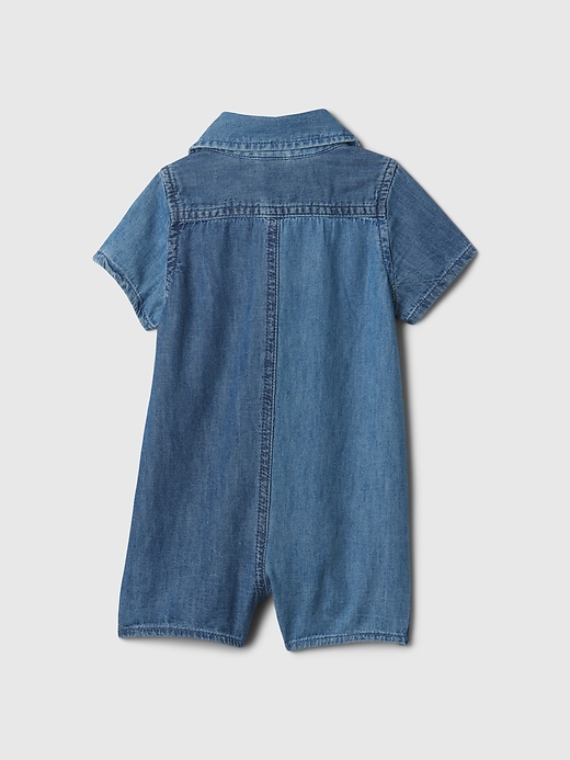 View large product image 2 of 2. Baby Denim Shorty One-Piece