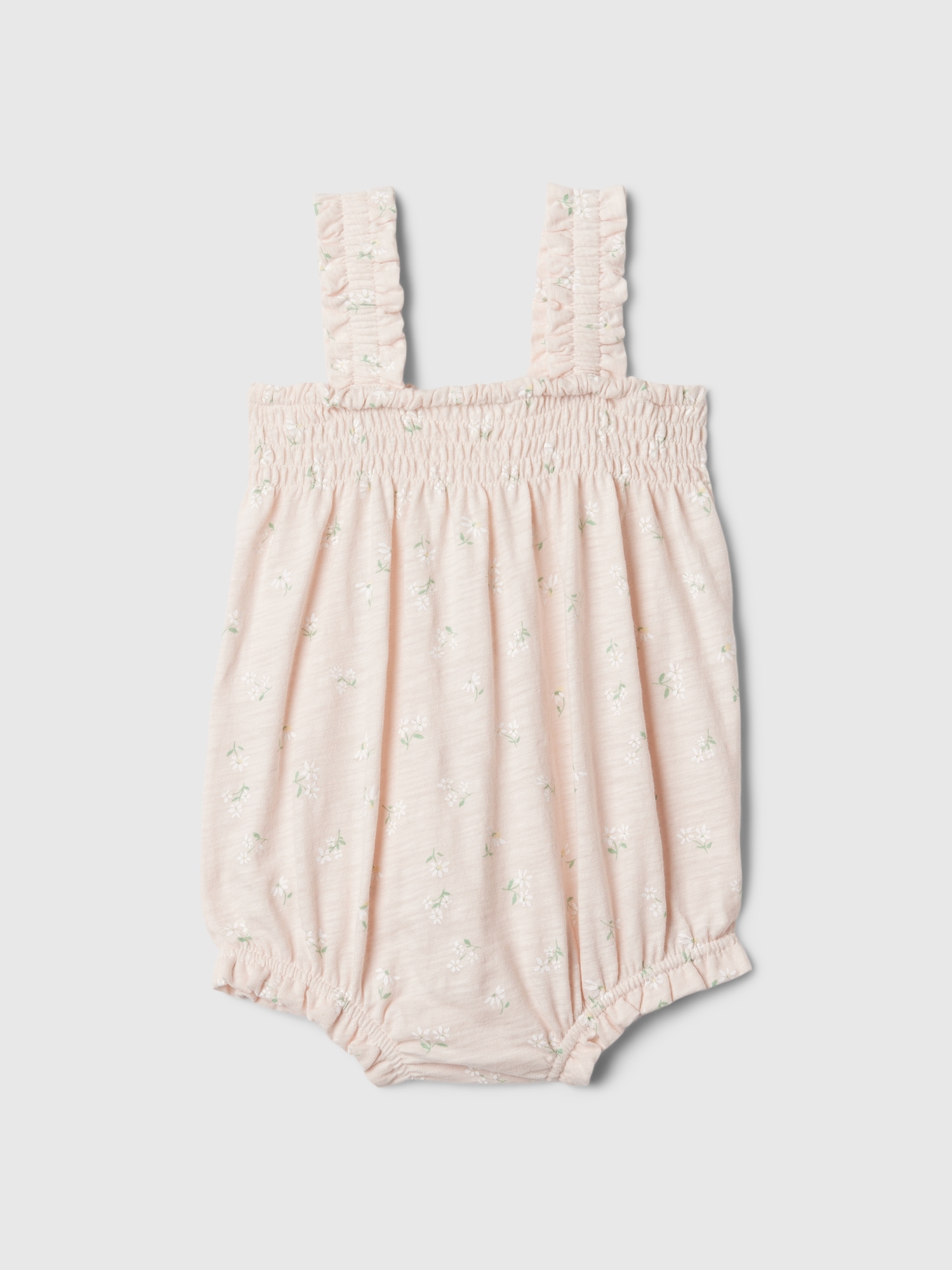 Baby Smocked Shorty One-Piece - Pink