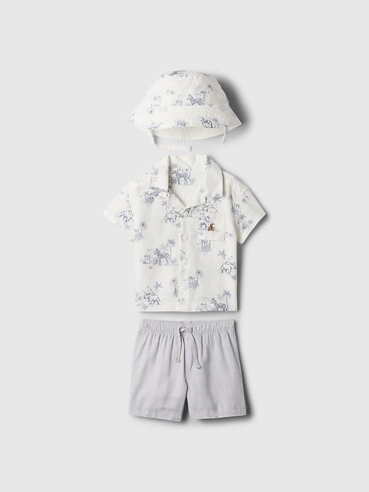 Image number 1 showing, Baby Linen-Cotton Outfit Set