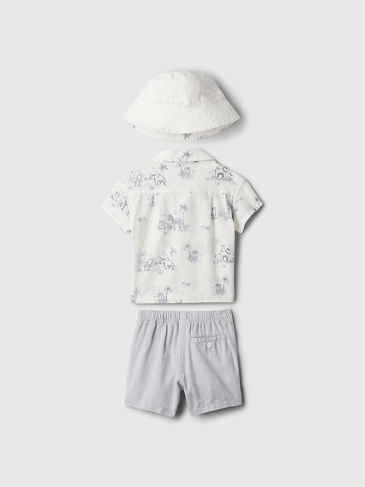 Image number 2 showing, Baby Linen-Cotton Outfit Set