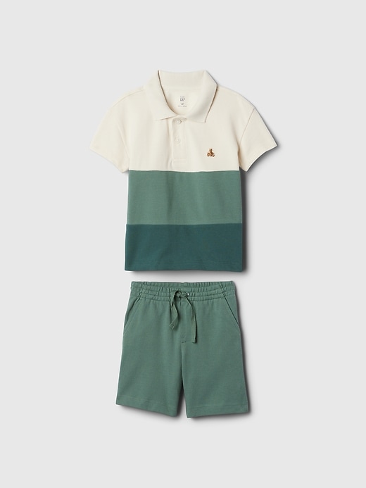 View large product image 1 of 3. babyGap Colorblock Pique Polo Outfit Set