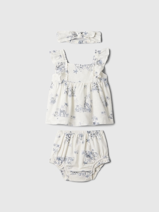 Image number 1 showing, Baby Linen-Cotton Outfit Set