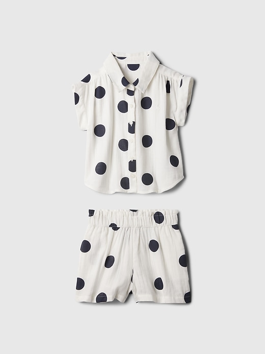 Image number 1 showing, babyGap Crinkle Gauze Two-Piece Outfit Set