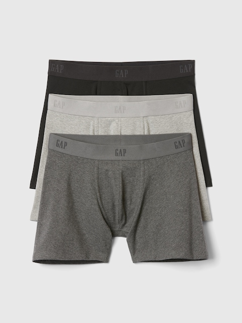 5" Organic Stretch Cotton Boxer Briefs (3-Pack)