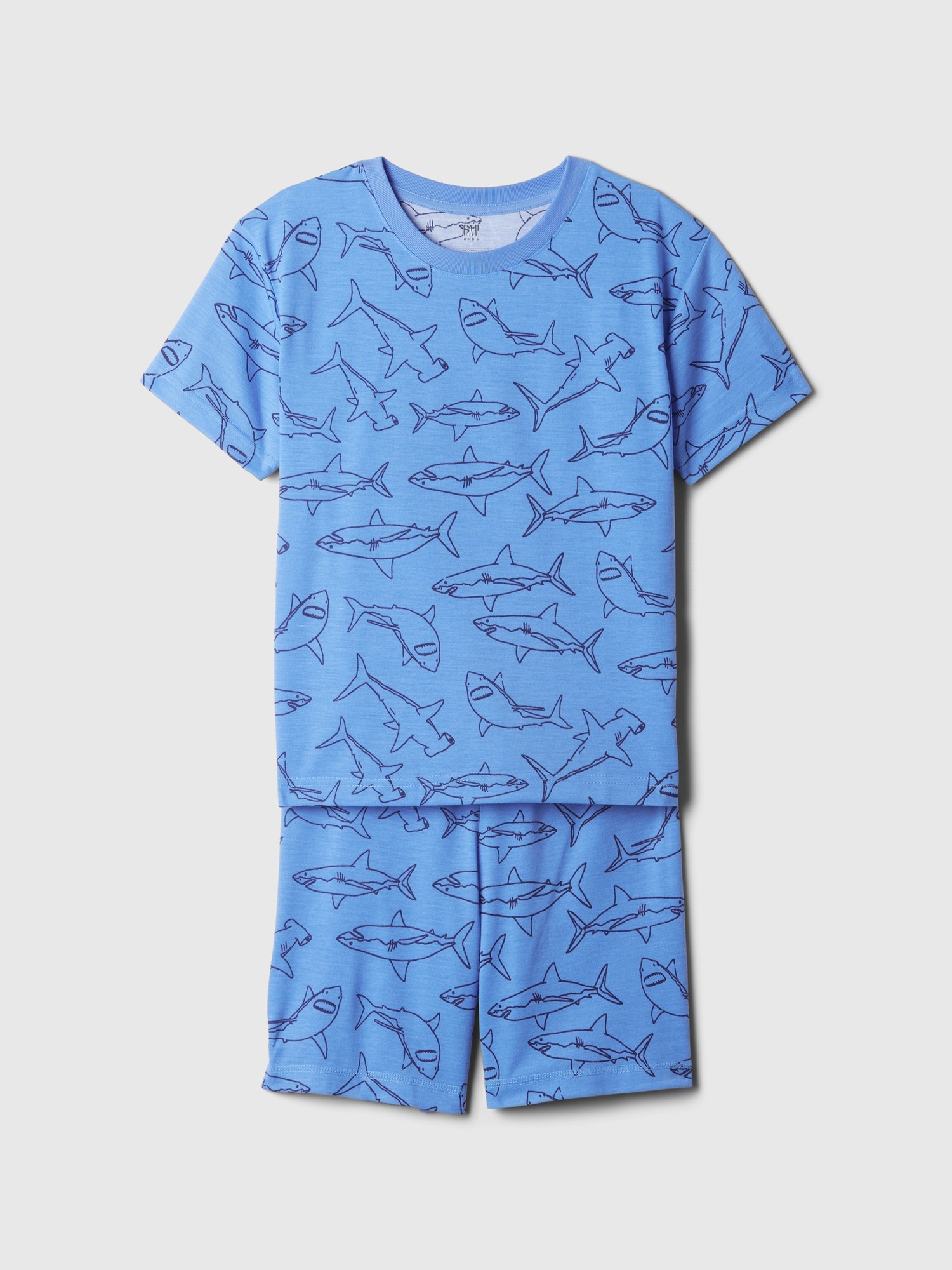 Kids Recycled Shark PJ Shorts Set