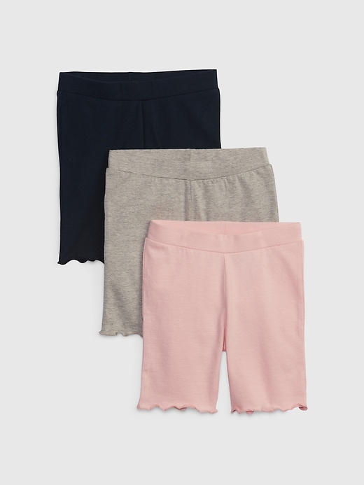 Image number 1 showing, Toddler Mix & Match Lettuce Hem Bike Shorts (3-Pack)