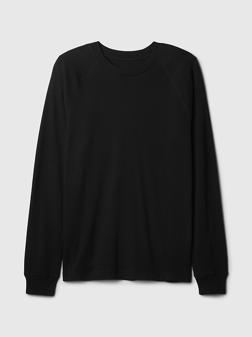 トップス C.E RAGLAN SLEEVE COTTON KNIT BLACK Waffle-Knit Raglan T-Shirt | Gap