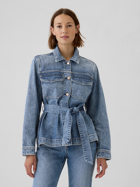 UltraSoft Belted Denim Jacket