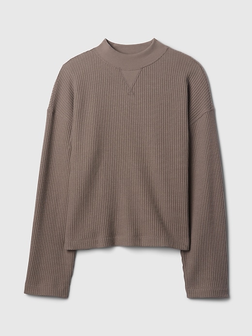 Oversized Mockneck Waffle T-Shirt | Gap
