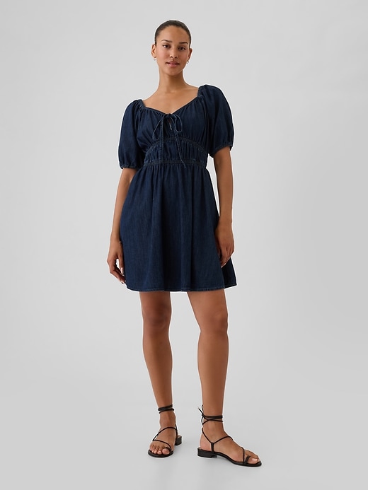 long sleeve dress christmas Women's All Chic Long Sleeve Glittery Mesh Mini Dress in Black