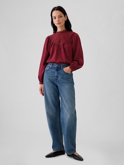Embroidered Eyelet Top | Gap