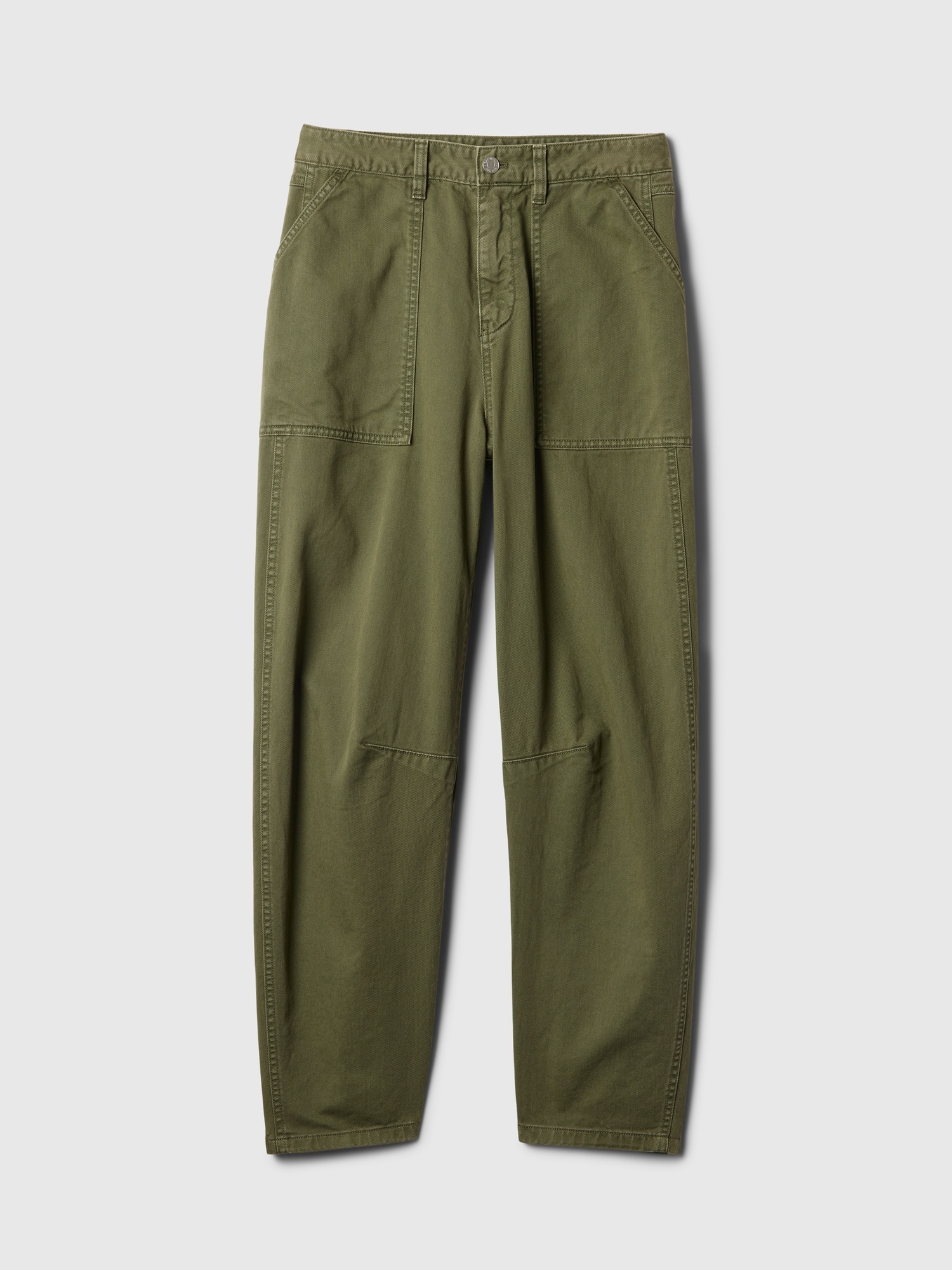 Mid Rise Twill Barrel Pants | Gap