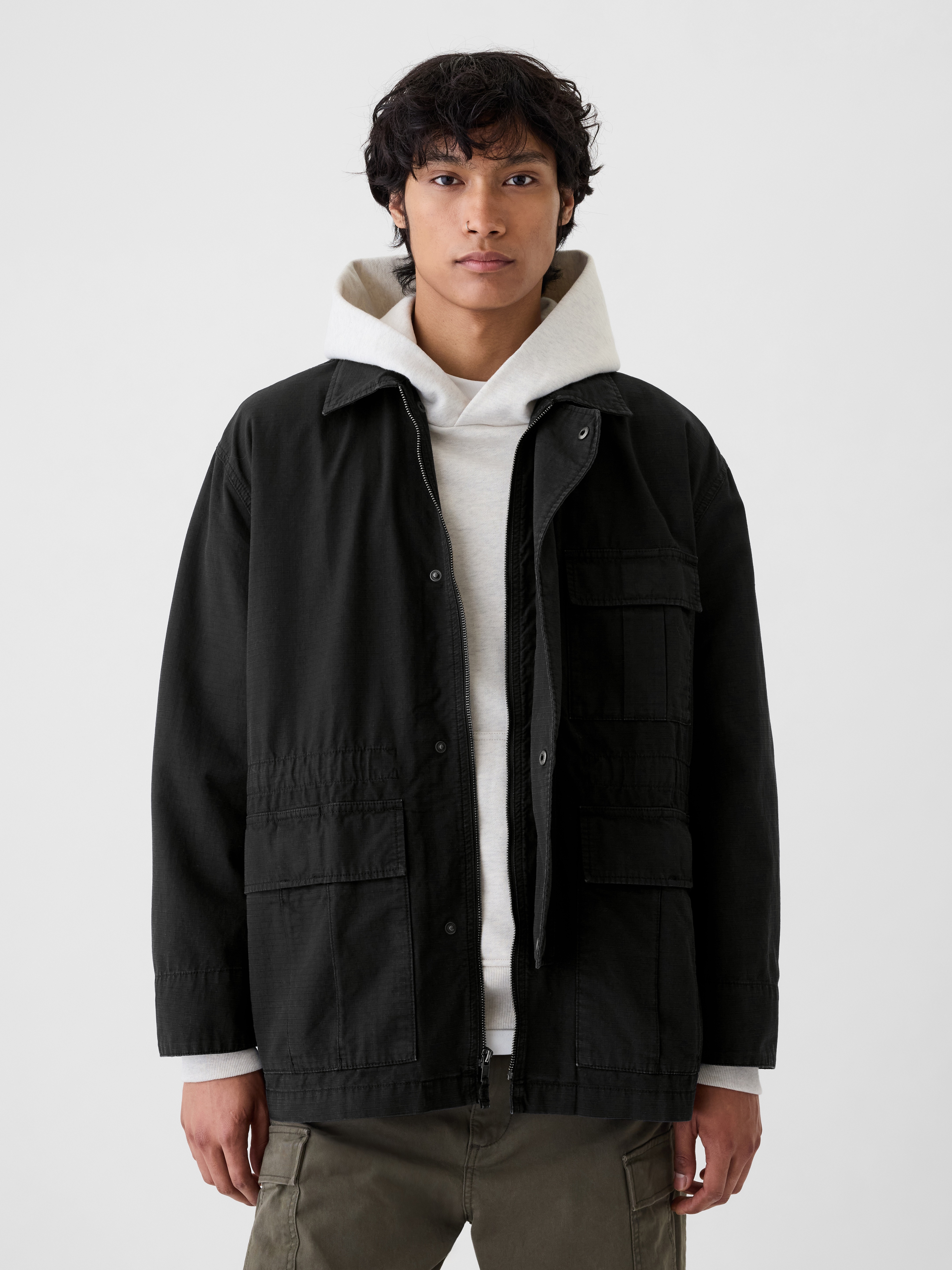 ジャケット・アウター SUN GALLERY FATIGUE JACKET RIPSTOP XL Ripstop Utility Fatigue Jacket | Gap