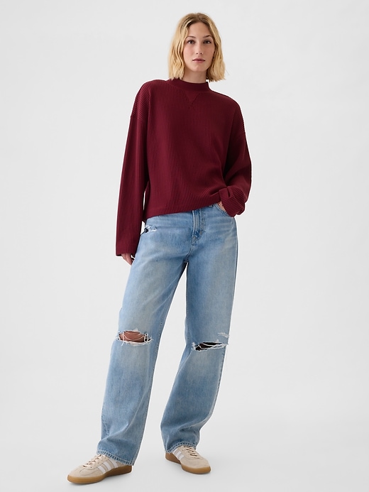 L'image numéro 3 présente T-shirt gaufré surdimensionné à col montant