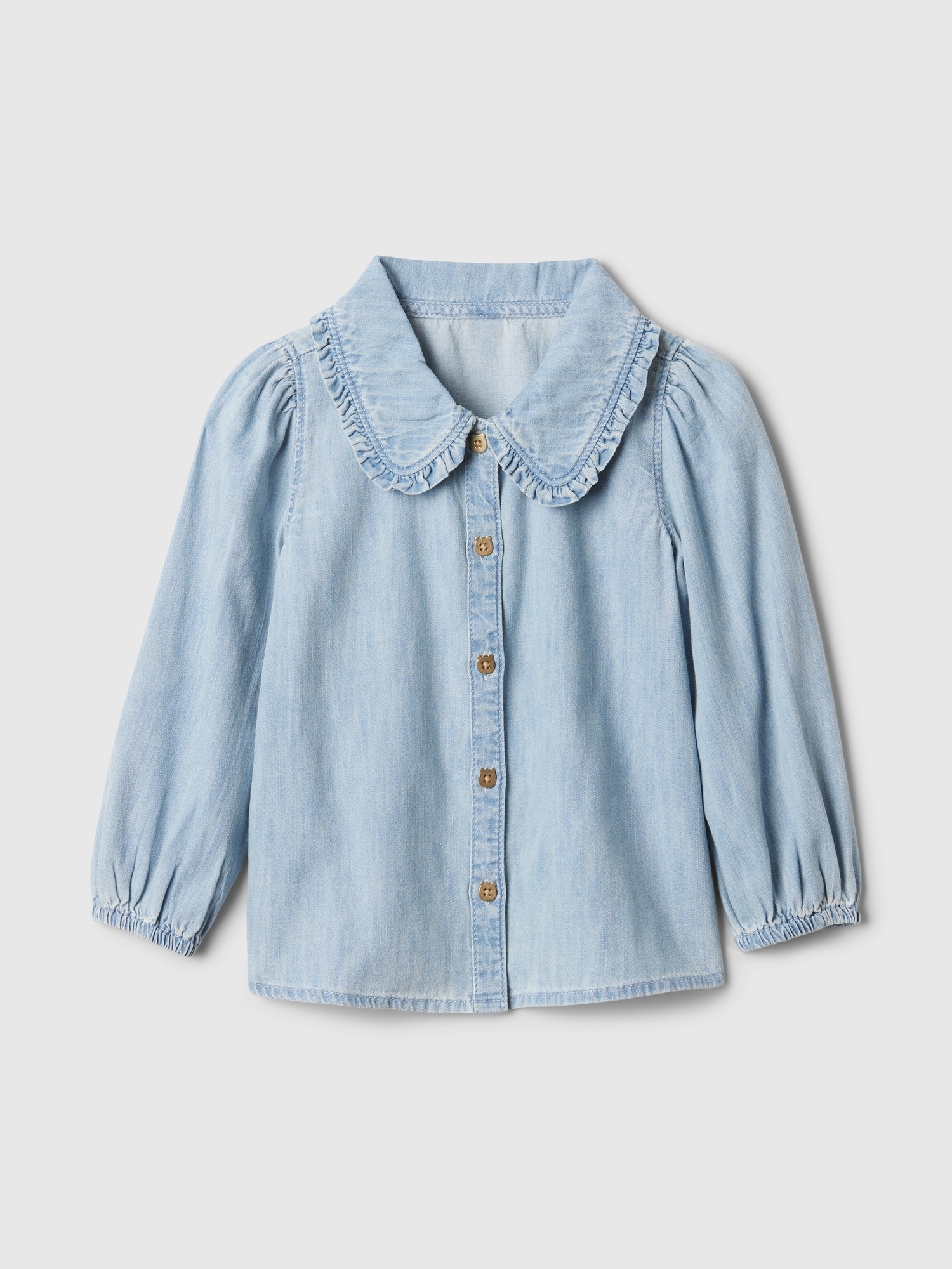 Baby & Toddler Denim Ruffle Collar Shirt