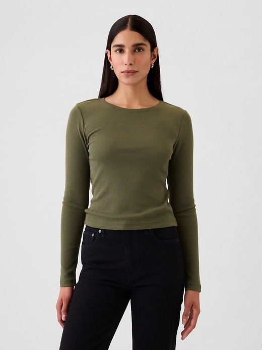 Image number 1 showing, Modern Rib Crop T-Shirt