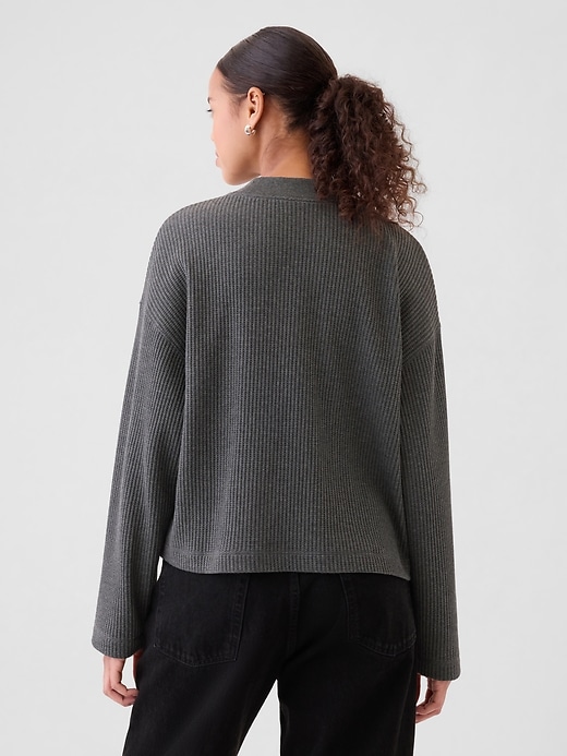 Oversized Mockneck Waffle T-Shirt | Gap