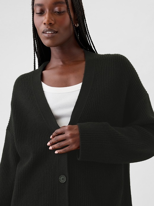 CashSoft Shaker-Stitch Boyfriend Cardigan | Gap