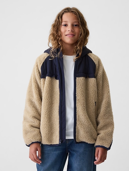Veste Vetement Fille Gap Veste à Capuchon En Sherpa Pour Enfant Gap