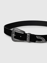 Gap Black Suede Western Belt Vegan-Leather Western Belt | Gap Factory main image 3