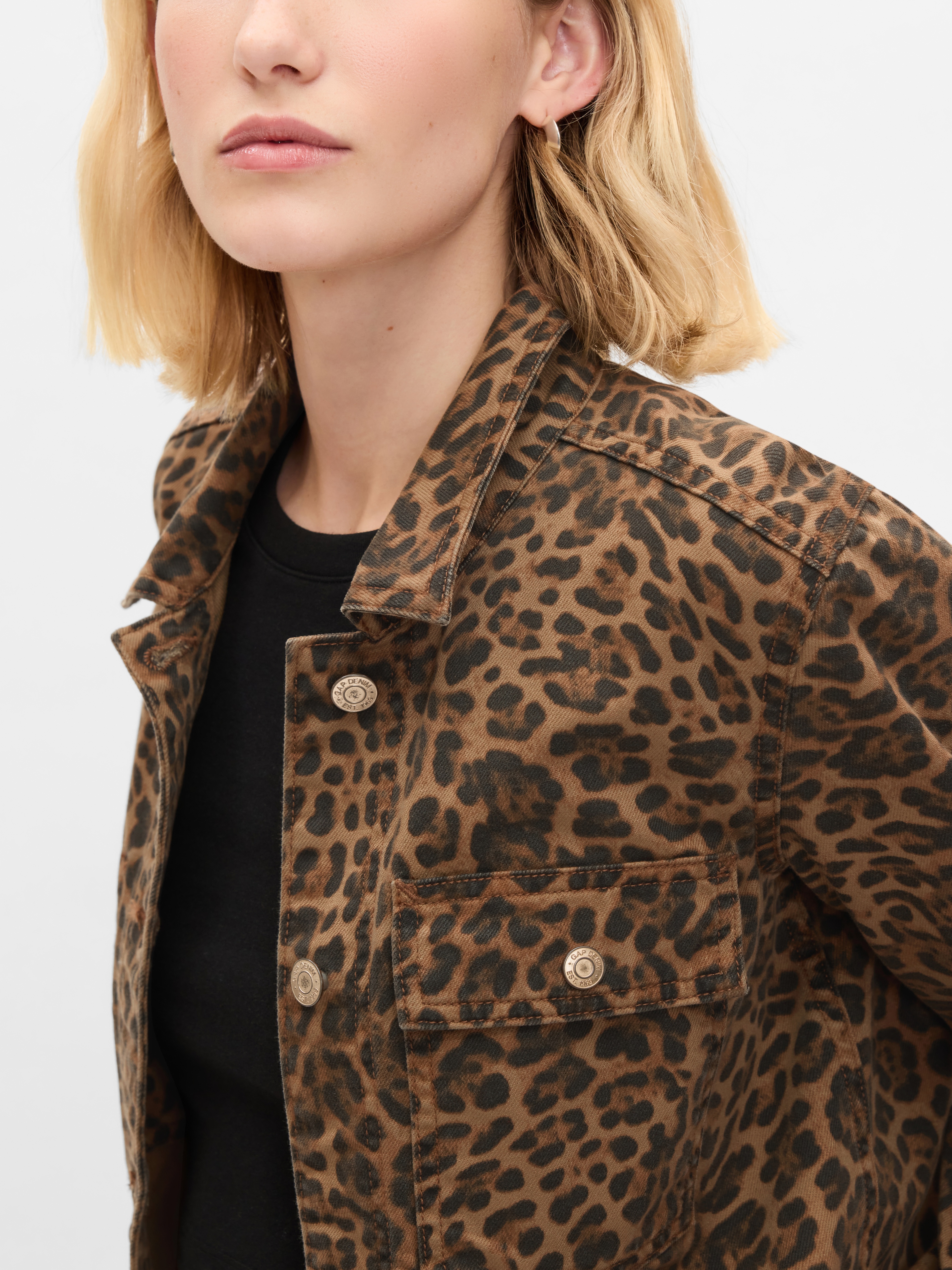 Veste Denim Vintage Dolce & Gabbana Années 90 - Modèle Léopard, Taille 34/38 ITA - Occasion En Très Bon état