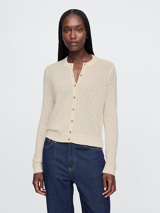 Image number 1 showing, Pointelle Cardigan