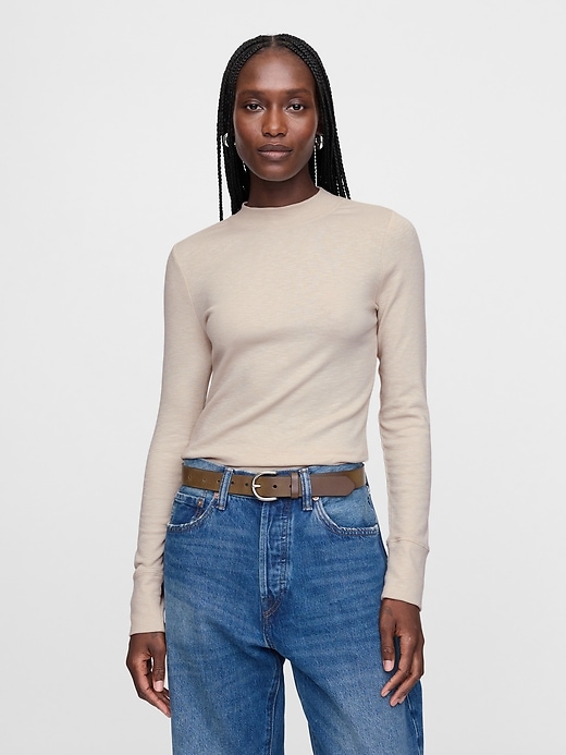 Essential Rib Mockneck T-Shirt | Gap