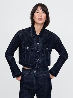 新品タグ付★ gypsohila Cropped Denim Jacket UltraSoft Denim Crop Trench Jacket | Gap