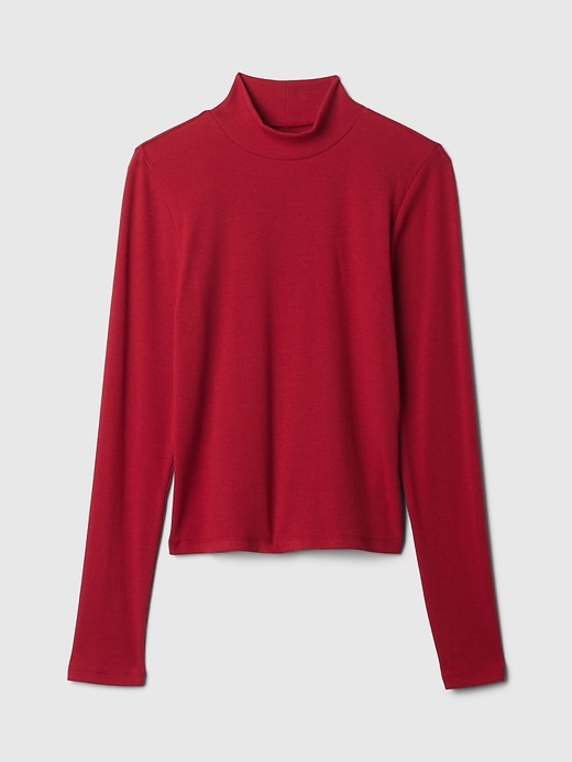 Image number 4 showing, Modern Rib Mockneck Crop Shirt