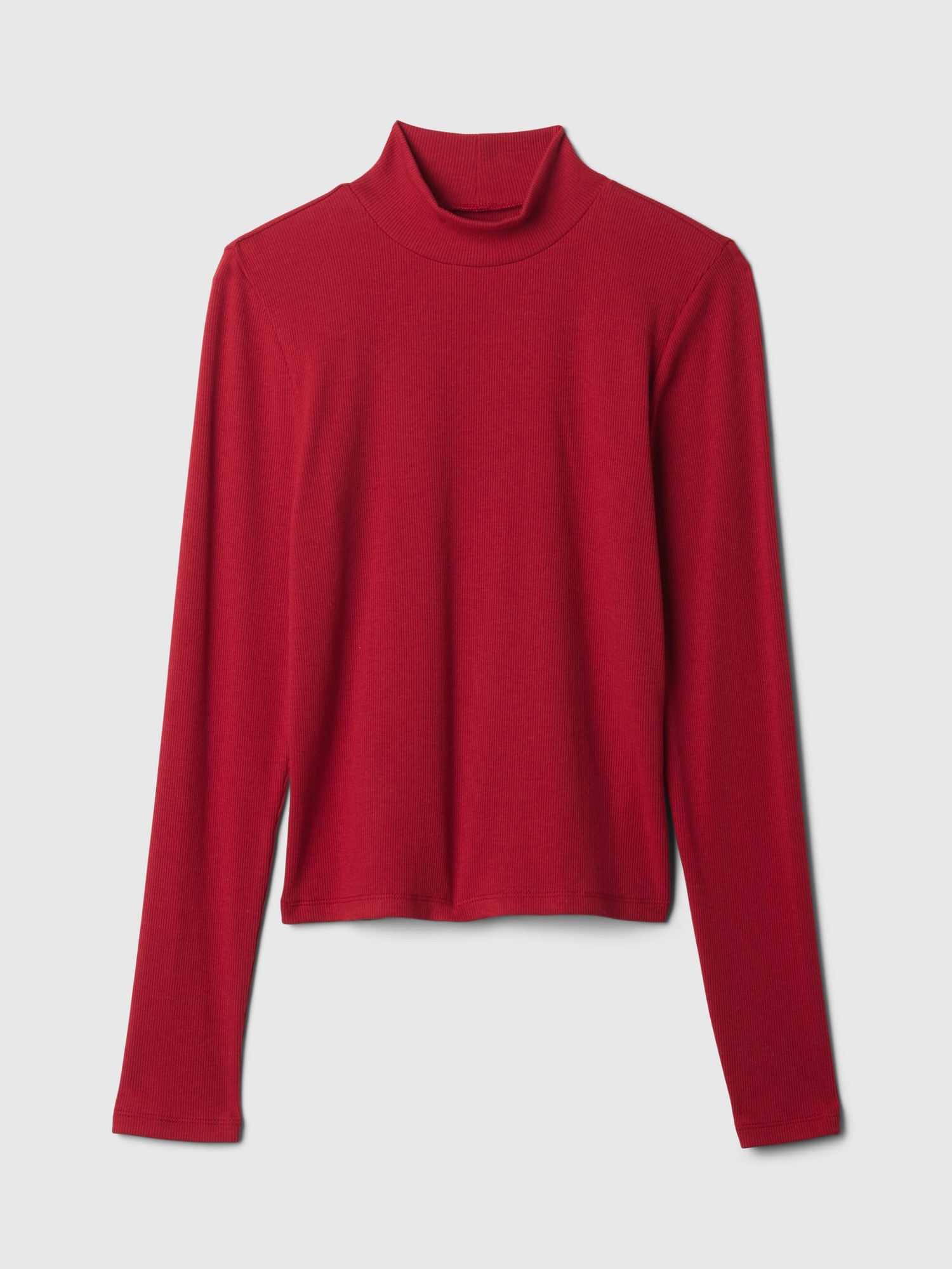 Modern Rib Mockneck Crop Shirt