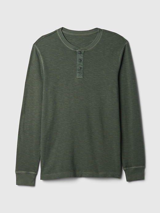トップス Waffle henley neck long sleeve t-shirt MEN'S WAFFLE HENLEY NECK LONG SLEEVE T-SHIRT | UNIQLO IN