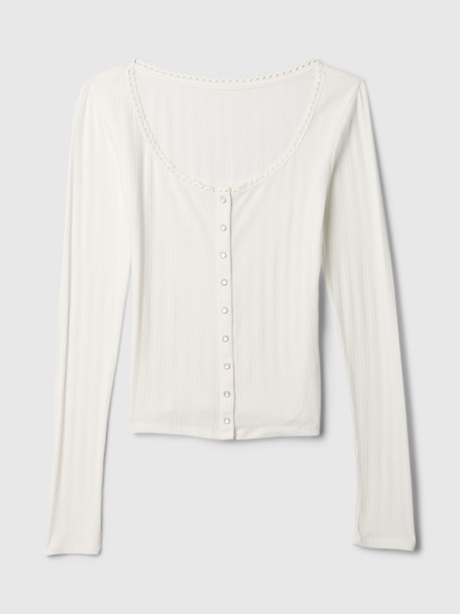 Image number 4 showing, Pointelle Crop Cardigan