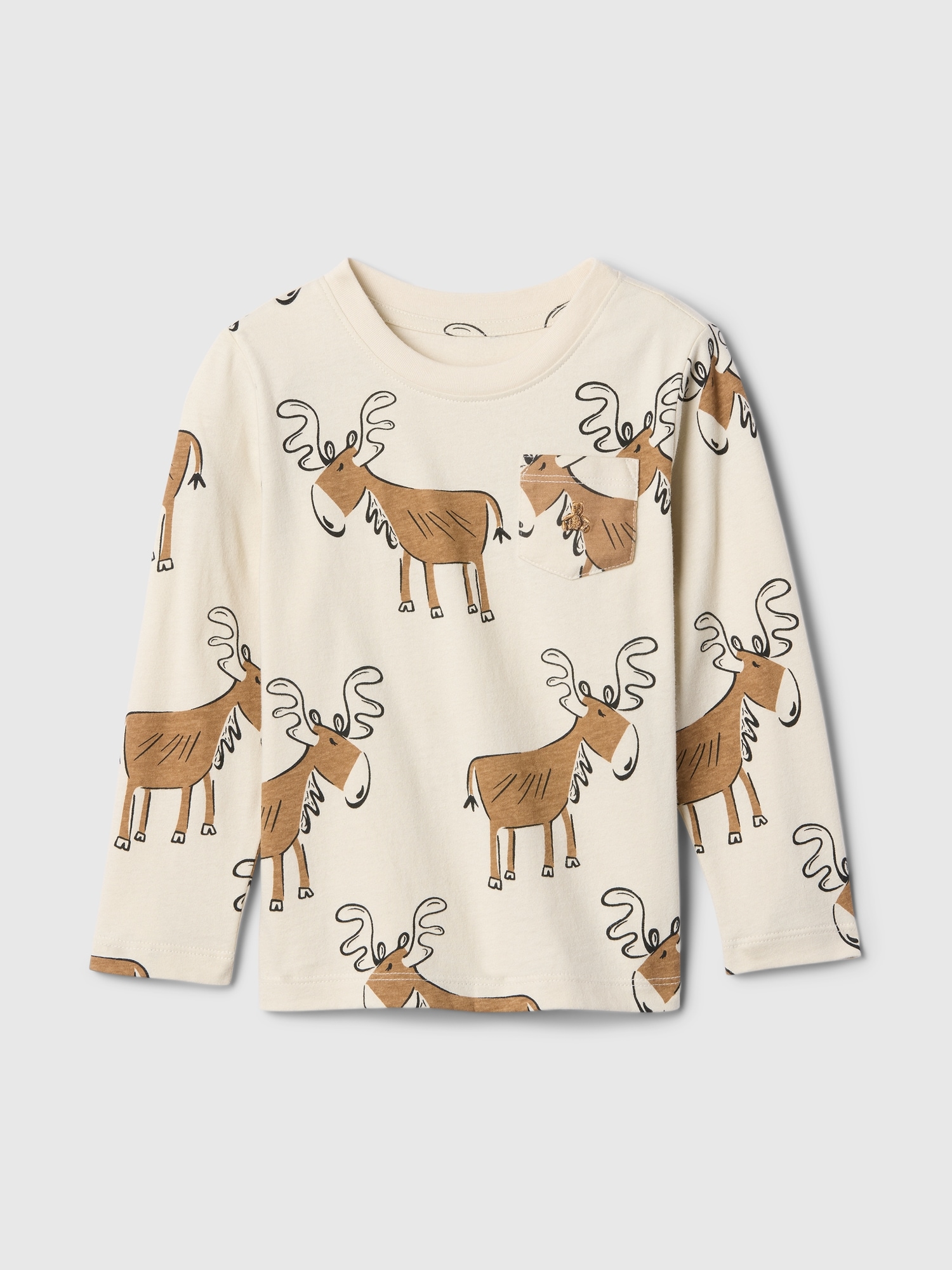 Baby & Toddler Mix & Match Pocket T-Shirt - Moose Print