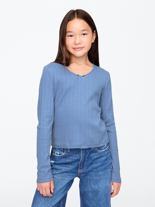 L'image numéro 1 présente T-shirt en tricot pointelle pour Enfant